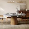 Dining Set 39"-55" Japandi Extendable Dining Table Gray with 6 Chairs