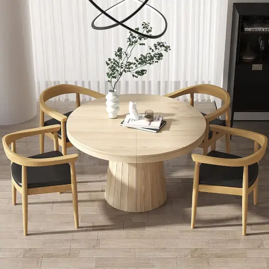 Dining Set 39"-55" Japandi Extendable Dining Table with 4 Chairs – AUD-H1865