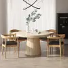 Dining Set 39"-55" Japandi Extendable Dining Table with 6 Chairs – AUD-H1866