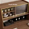 Farmhouse 180 cm Extendable Rectangular Walnut Dining Table with Sideboard, Seats 4-5