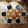 Dining Set 39"-55" Japandi Extendable Dining Table with 6 Chairs – AUD-H1869