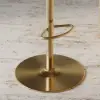 Modern Warm White Boucle Adjustable Swivel Counter Stool with Gold Base, 1 Piece
