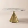 Modern 120 cm Round Glossy Sintered Stone Dining Table, Seats 4
