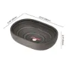 590mm Grey Oval Ceramic Bathroom Basin – Matte Glazed Vessel Basin