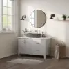 590mm Grey Oval Ceramic Bathroom Basin – Matte Glazed Vessel Basin