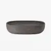 590mm Grey Oval Ceramic Bathroom Basin – Matte Glazed Vessel Basin