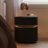 Saddle Leather 2-Drawer Smart LED Nightstand with Wireless Charging Set of 2