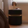Saddle Leather 2-Drawer Smart LED Bedside Table with Wireless Charging – AUD-H1876