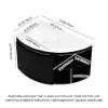 Modern 91 cm Corner Floating Single Bathroom Vanity with Sink, LED Light, Storage – Black