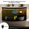 Modern 91 cm Corner Floating Single Bathroom Vanity with Sink, LED Light, Storage – Black