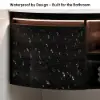Modern 91 cm Corner Floating Single Bathroom Vanity with Sink, LED Light, Storage – Black