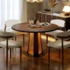 90 - 120 cm Solid Wood Extendable Dining Table with Light