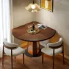 90 - 120 cm Solid Wood Extendable Dining Table with Light