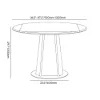 90 - 120 cm Solid Wood Extendable Dining Table with Light