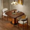 90 - 120 cm Solid Wood Extendable Dining Table with Light