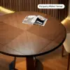 90 - 120 cm Solid Wood Extendable Dining Table with Light