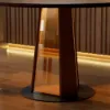 90 - 120 cm Solid Wood Extendable Dining Table with Light
