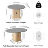 Modern 120 - 160 cm Extendable Dining Table with Storage & Fluted Base, Seats 4-6