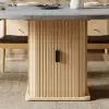 Modern 120 - 160 cm Extendable Dining Table with Storage & Fluted Base, Seats 4-6