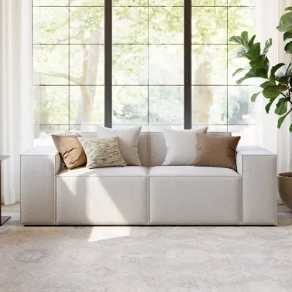2200mm 2-Piece Modular Anti-scratch Performance Velvet Sectional