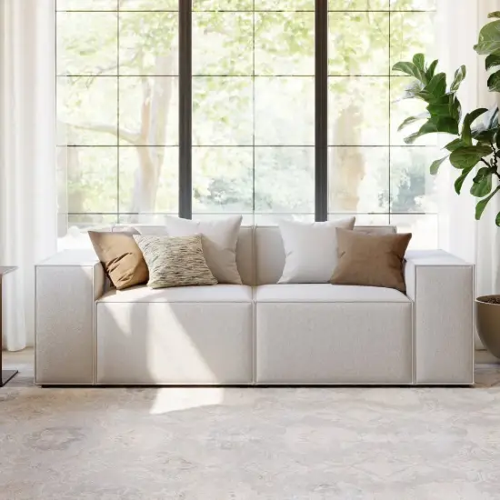 2200mm 2-Piece Modular Anti-scratch Performance Velvet Sectional