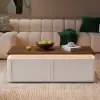 Ambra 1200mm Walnut & White LED Coffee Table