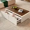 Ambra 1200mm Walnut & White LED Coffee Table