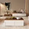 Ambra 1200mm Walnut & White LED Coffee Table