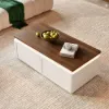 Ambra 1200mm Walnut & White LED Coffee Table