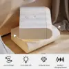 Humply White Faux Leather 2-Drawer LED Nightstand with Charging Station