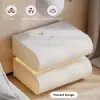 Humply White Faux Leather 2-Drawer LED Nightstand with Charging Station