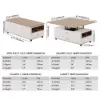 120 cm Lift-Top Extendable Coffee Table with Drawers & Cabinet – Natural