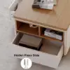120 cm Lift-Top Extendable Coffee Table with Drawers & Cabinet – Natural