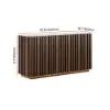 Aura 152 cm Faux Travertine Sideboard with Ash Wood Slatted Doors & LED Light