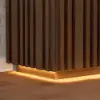 Aura 152 cm Faux Travertine Sideboard with Ash Wood Slatted Doors & LED Light