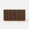 Aura 152 cm Faux Travertine Sideboard with Ash Wood Slatted Doors & LED Light