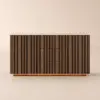 Aura 152 cm Faux Travertine Sideboard with Ash Wood Slatted Doors & LED Light