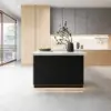Japandi 127 cm Black & White Kitchen Island with Storage & LED Lighting