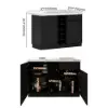 Japandi 127 cm Black & White Kitchen Island with Storage & LED Lighting