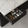 Japandi 127 cm Black & White Kitchen Island with Storage & LED Lighting