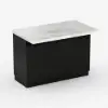 Japandi 127 cm Black & White Kitchen Island with Storage & LED Lighting