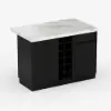 Japandi 127 cm Black & White Kitchen Island with Storage & LED Lighting