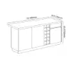 Japandi 180 cm Black & White Kitchen Island with Storage & LED Lighting