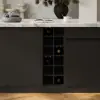 Japandi 180 cm Black & White Kitchen Island with Storage & LED Lighting