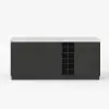 Japandi 180 cm Black & White Kitchen Island with Storage & LED Lighting