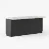 Japandi 180 cm Black & White Kitchen Island with Storage & LED Lighting