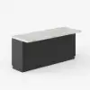 Japandi 180 cm Black & White Kitchen Island with Storage & LED Lighting