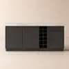 Japandi 180 cm Black & White Kitchen Island with Storage & LED Lighting