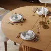 Modern 120 - 200 cm Extendable Wood Dining Table with Fluted Base, Seats 4-6