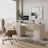 Modern Wash White Standing Computer Desk & Upholstered Swivel Task Chair Set (1500mm ) – AUD-H1889